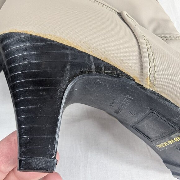 Vintage 80s 90s Fur Lined Gray Heeled Winter Boots Boundary Waters Womens Size 7 - Picture 14 of 16